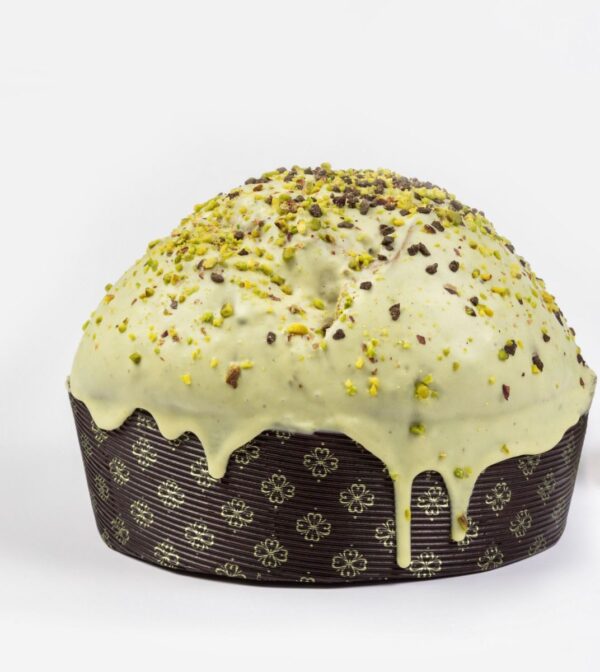 Panettone artigianale al Pistacchio e Cioccolato di Modica IGP 100% + Crema al Pistacchio e Cioccolato di Modica IGP 100%